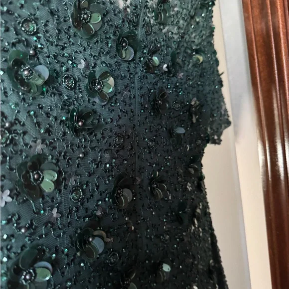 Adrianna Papell Green Sequin Sheath Midi Dress - Picture 7 of 7
